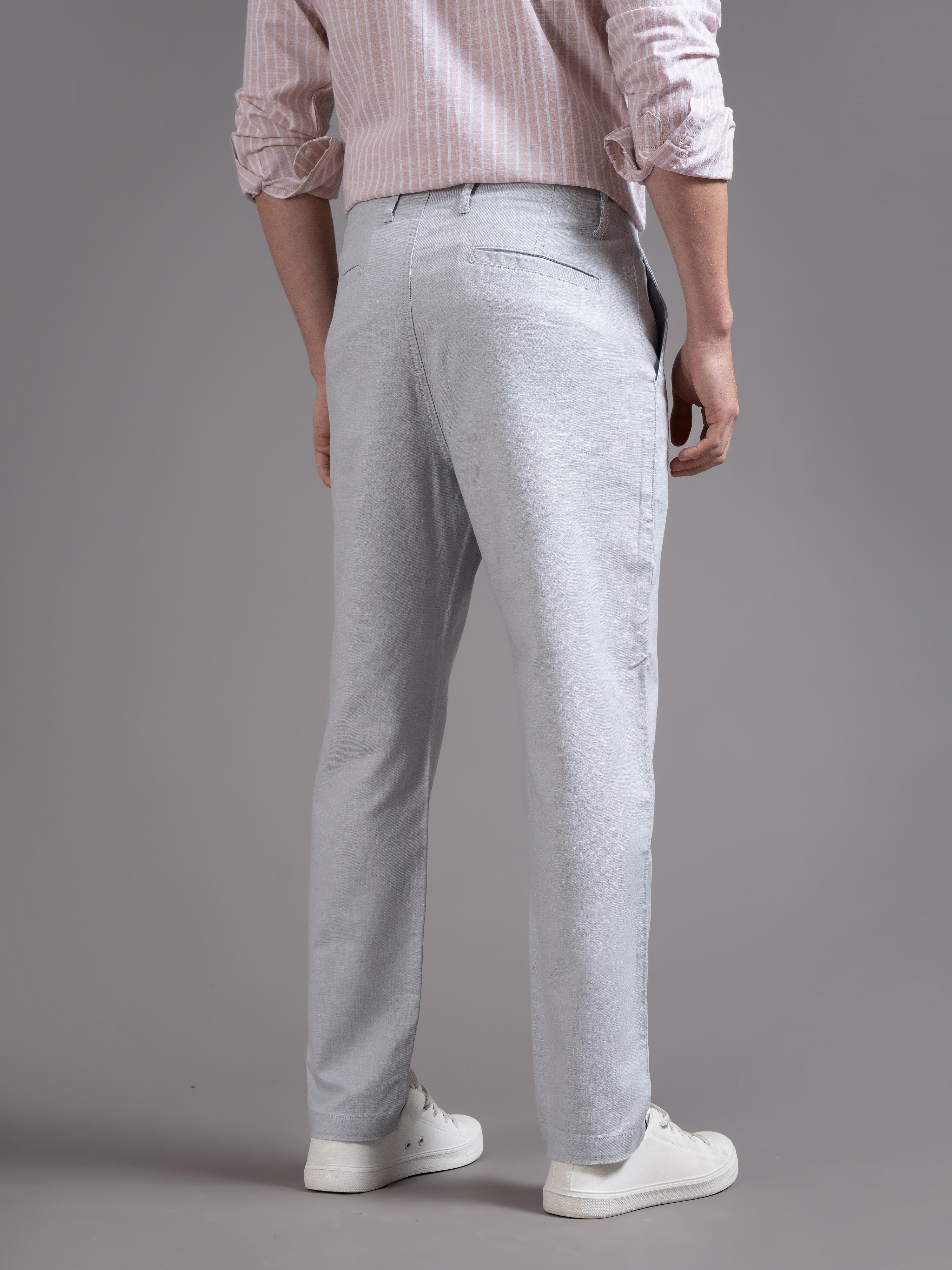 Men Blue DrawString  Regular Fit Chinos Trouser