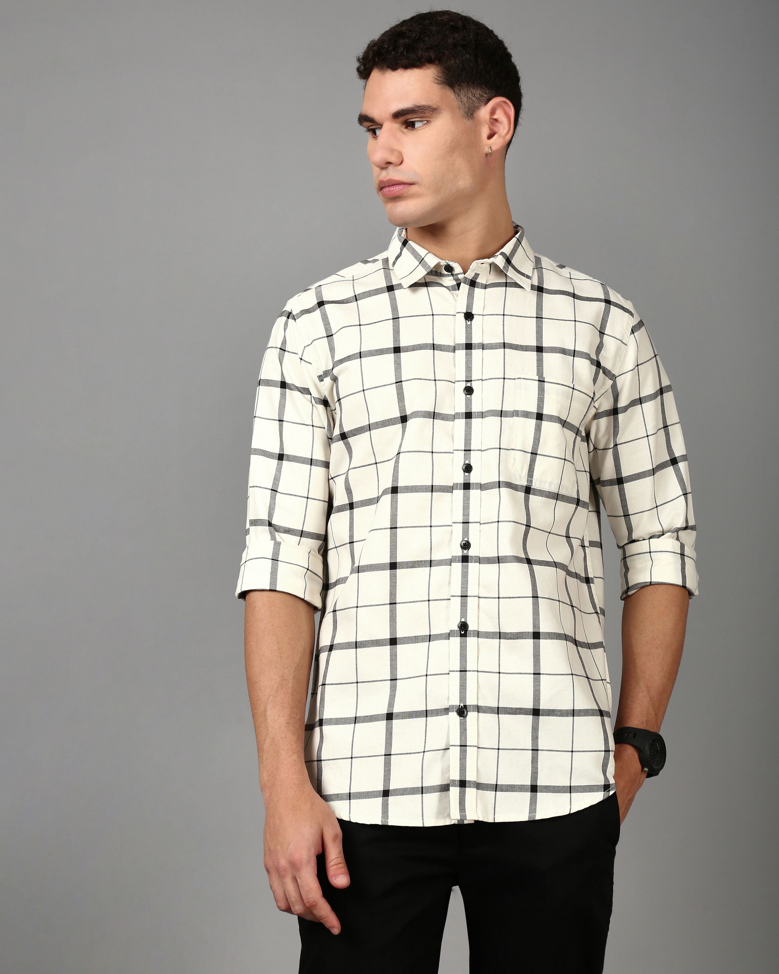 Men White Casual Shirt