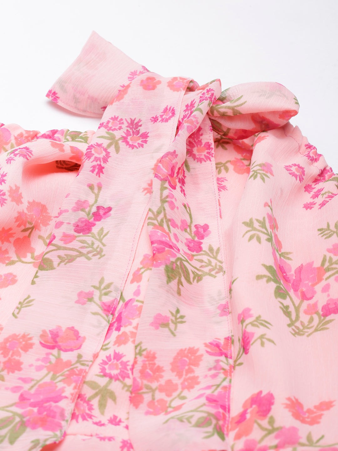 Women Pink Floral Chiffon Dress