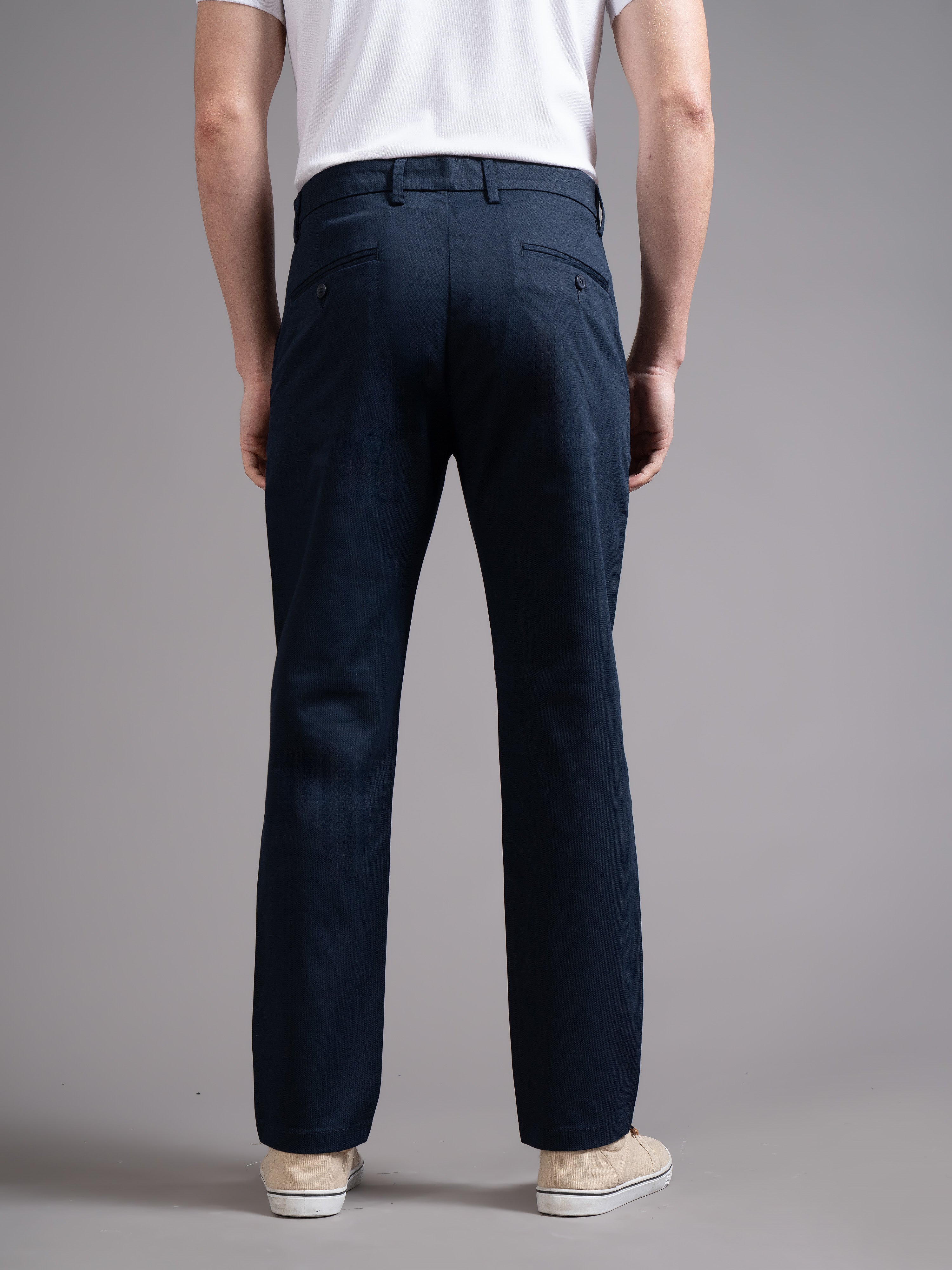 Men Blue Smart Slim Fit Chinos
