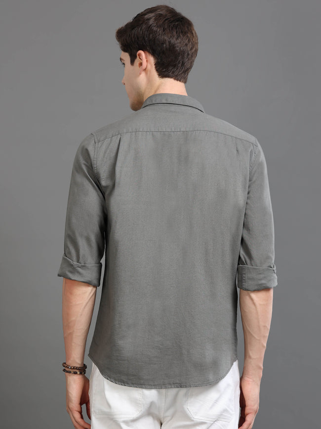 Men Grey Slim Fit Shirt