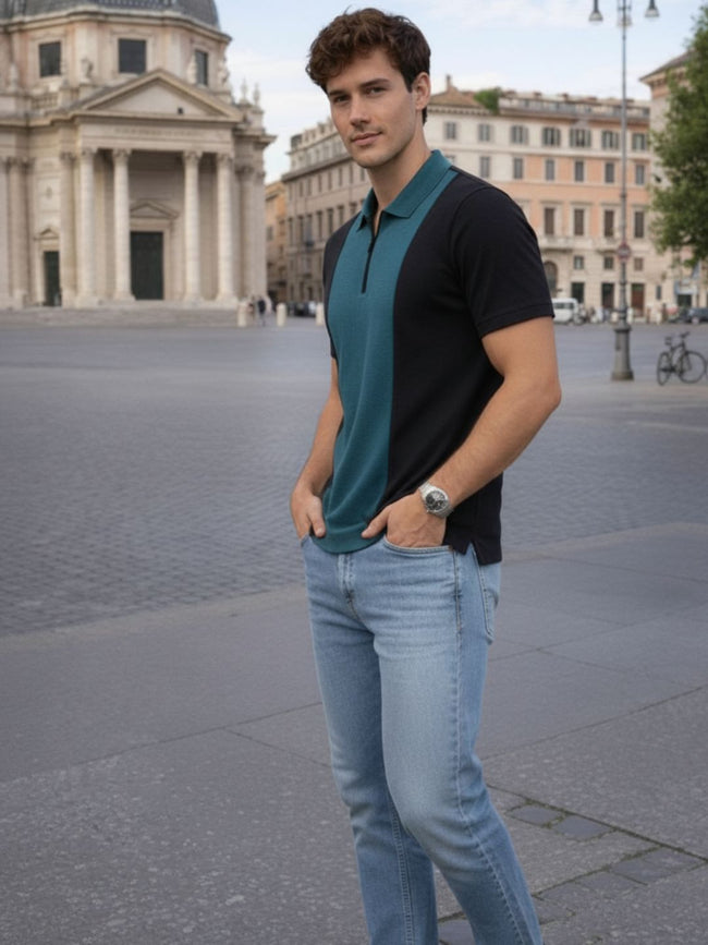 Men Cotton Polo Collar T-Shirt