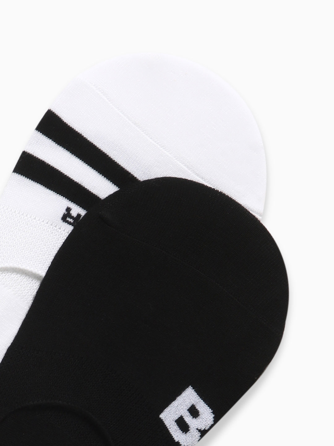 Men White and Black Shoeliner Socks_Pack Of 2