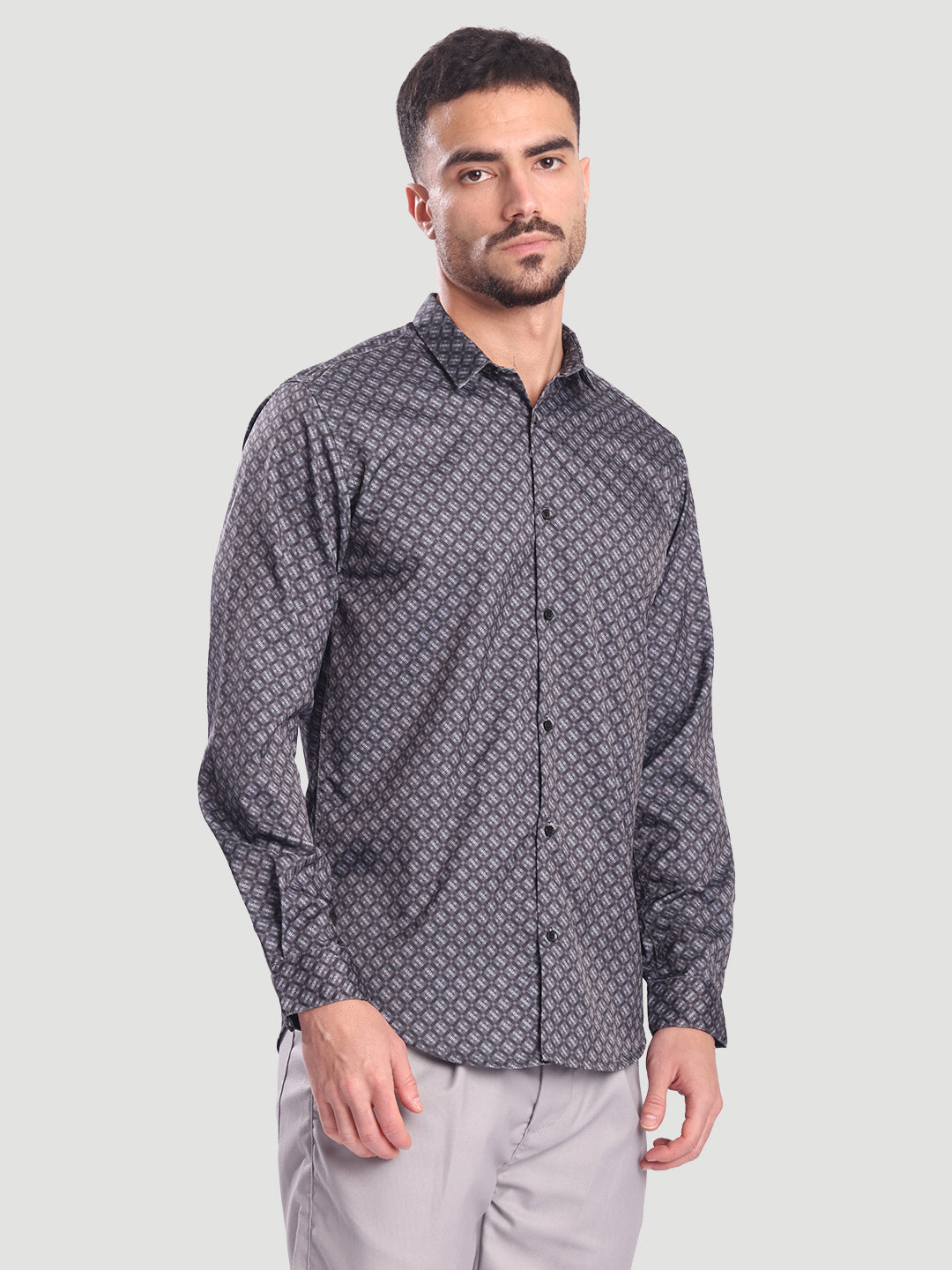 Men Green Abrstact Print Casual Shirt