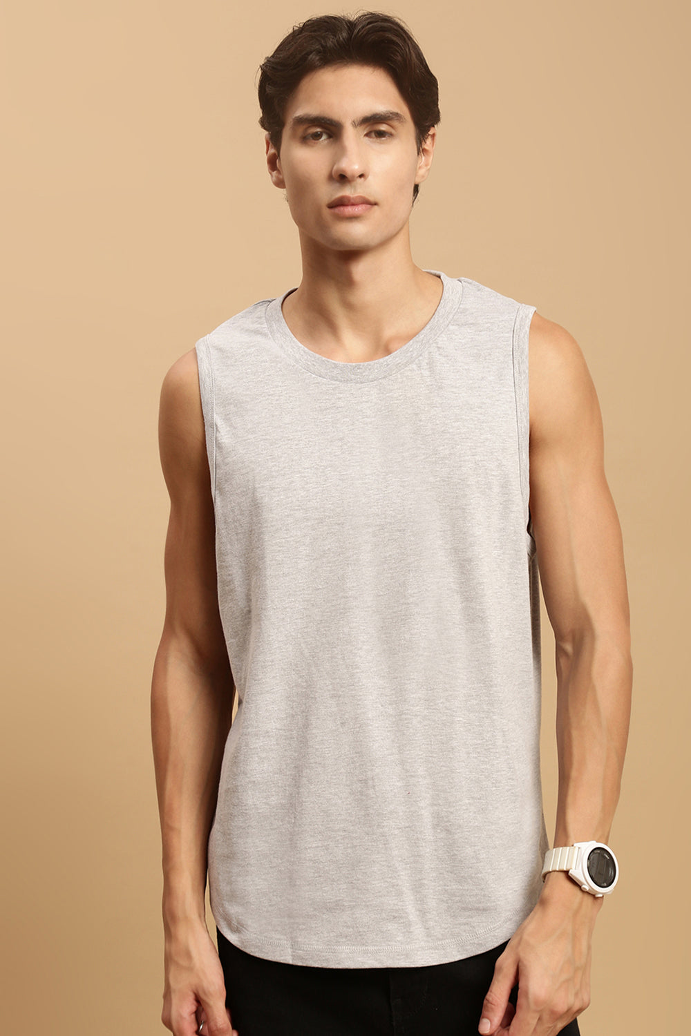 Men Grey Half Sleeve T-Shirt