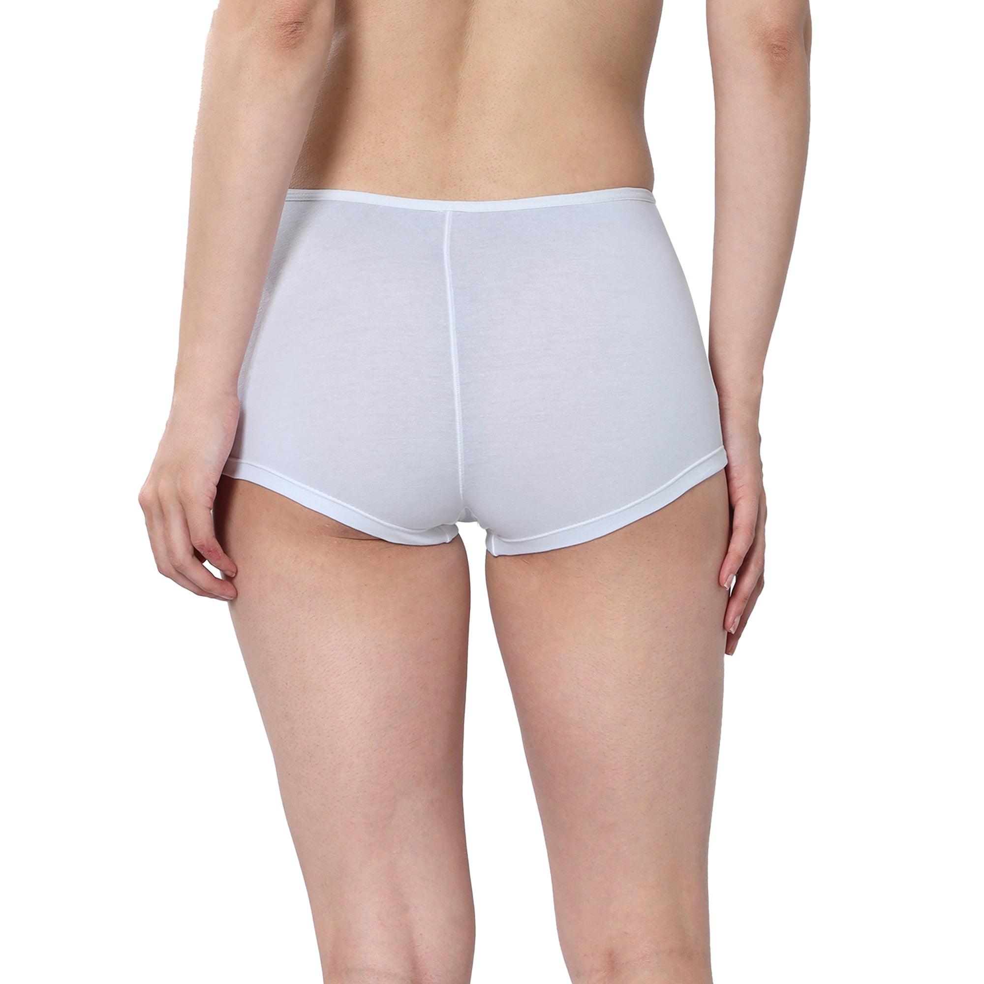 Women White Midrise Comfort Boyshorts