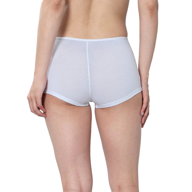 Women White Midrise Comfort Boyshorts