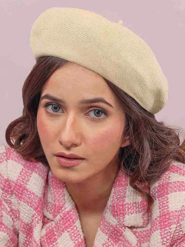Off-white Wool Beret