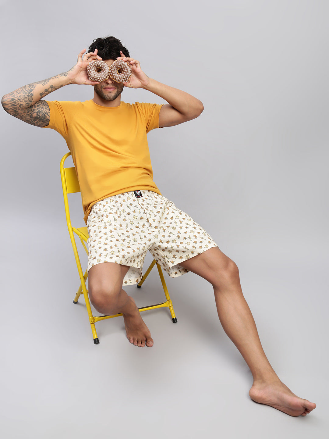 Men Pack of 2 Printed Cotton Boxer Shorts