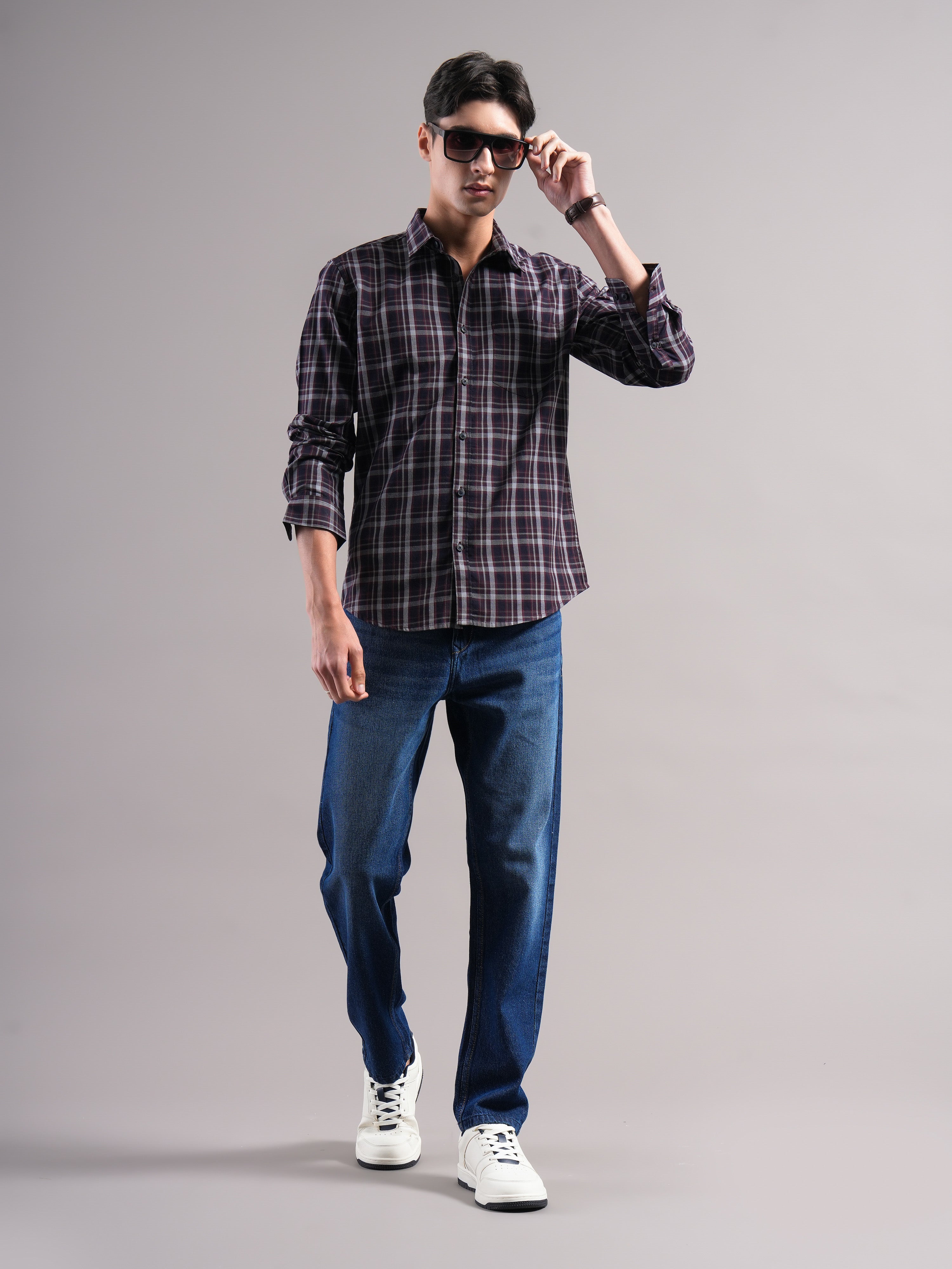 Men Cotton Checked Shirts