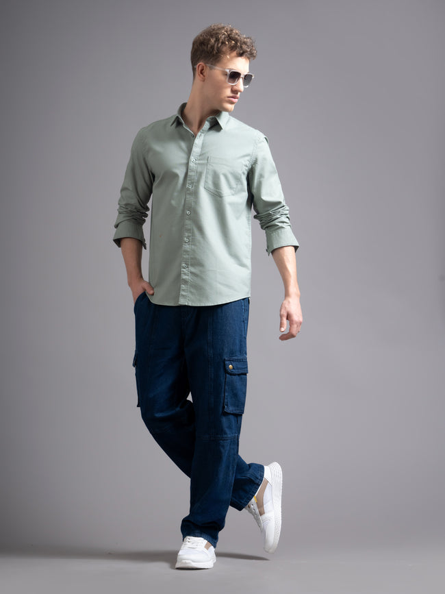 Men Green Casual Shirt