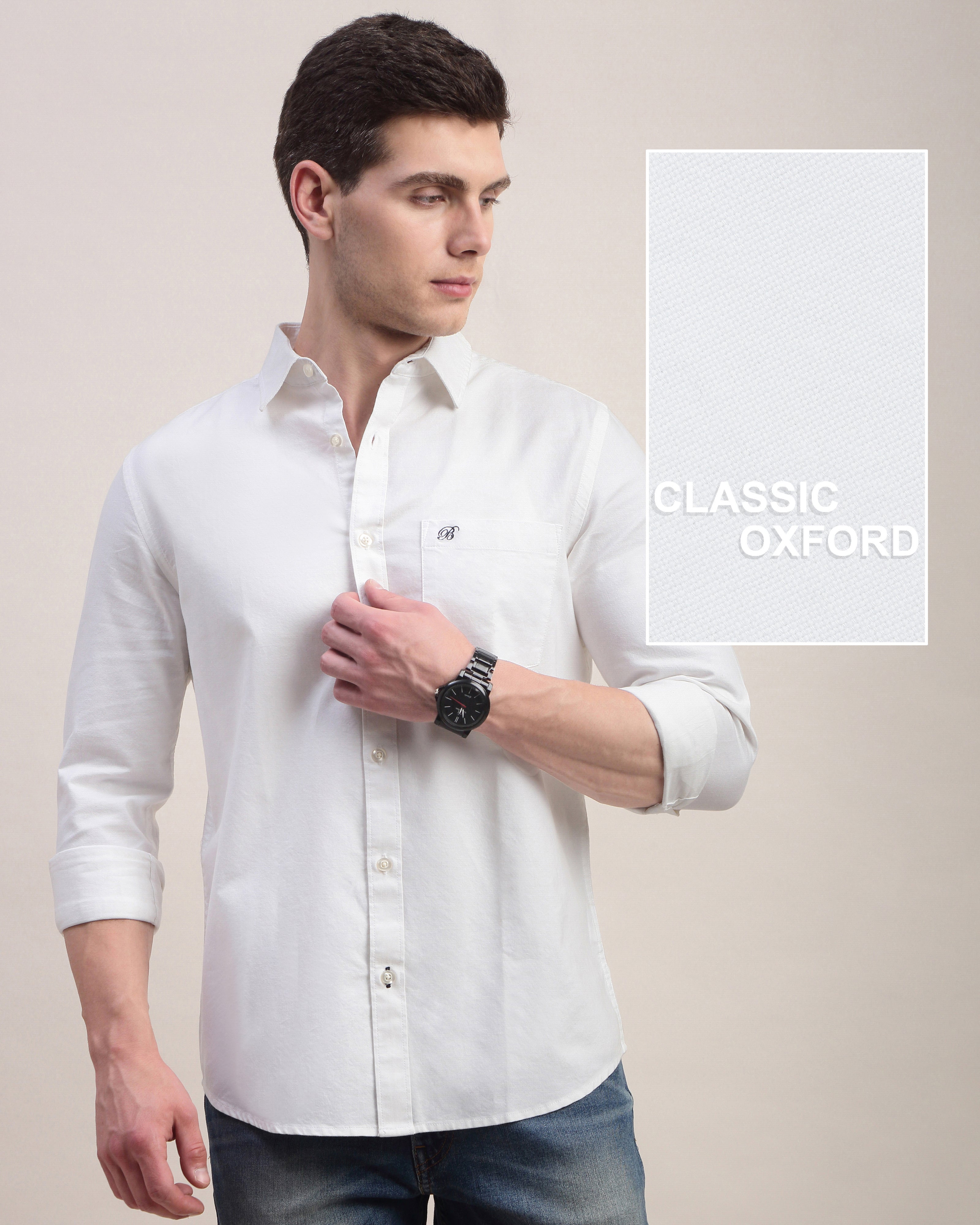 Men White Oxford Shirt