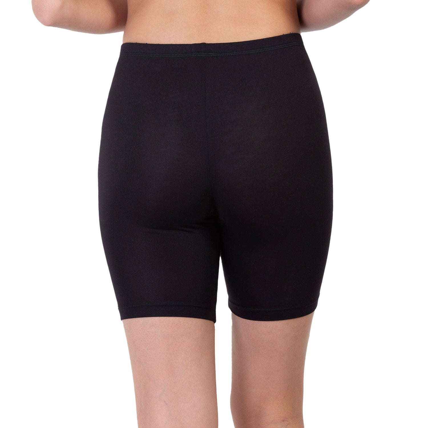 Women Black Thigh Length Cycling Shorts
