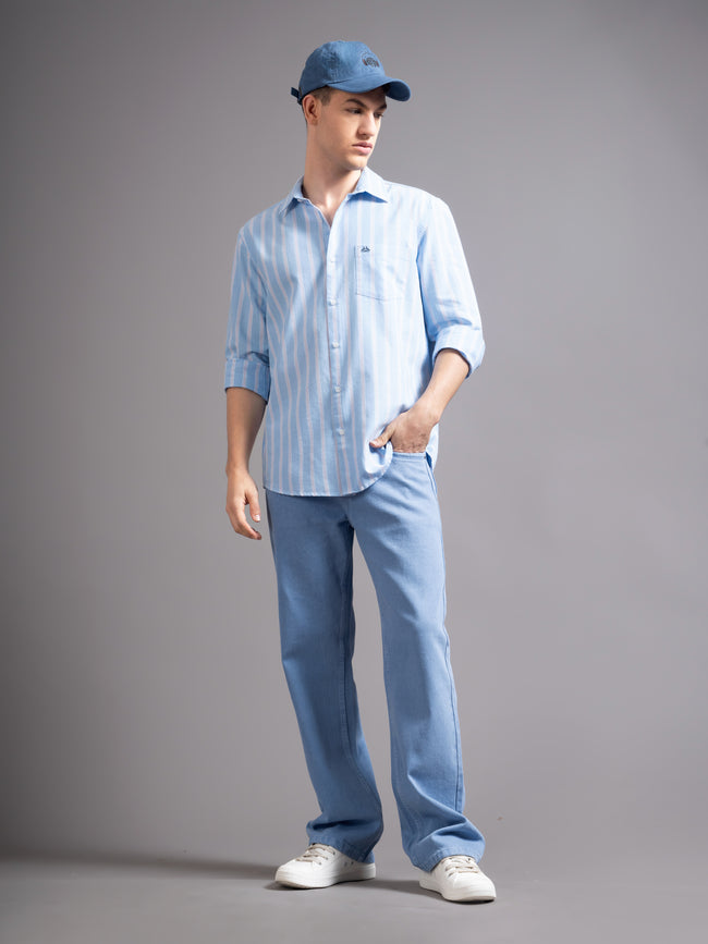 Men Blue Casual Shirt