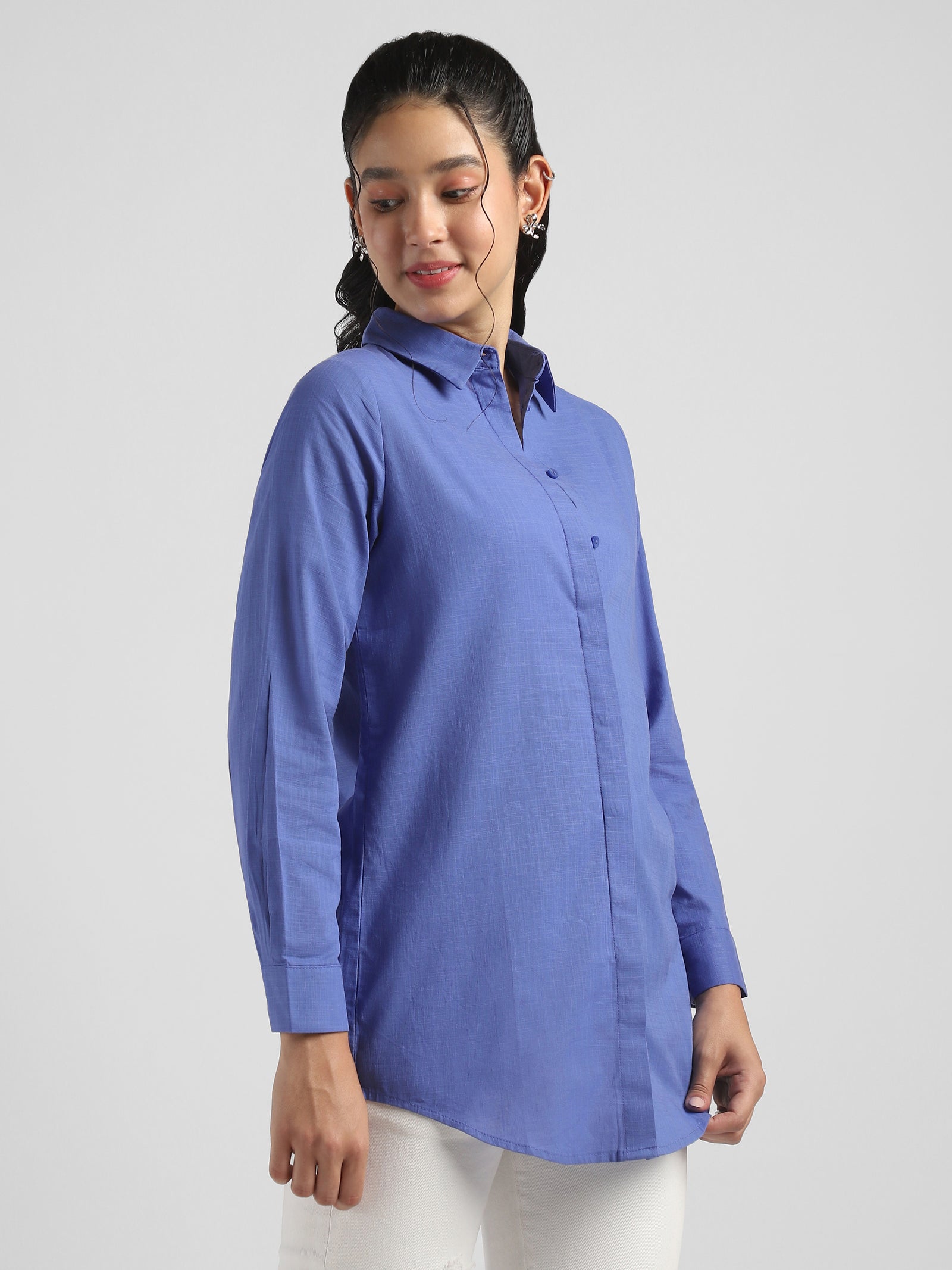 Women Blue Regular Fit Shirt