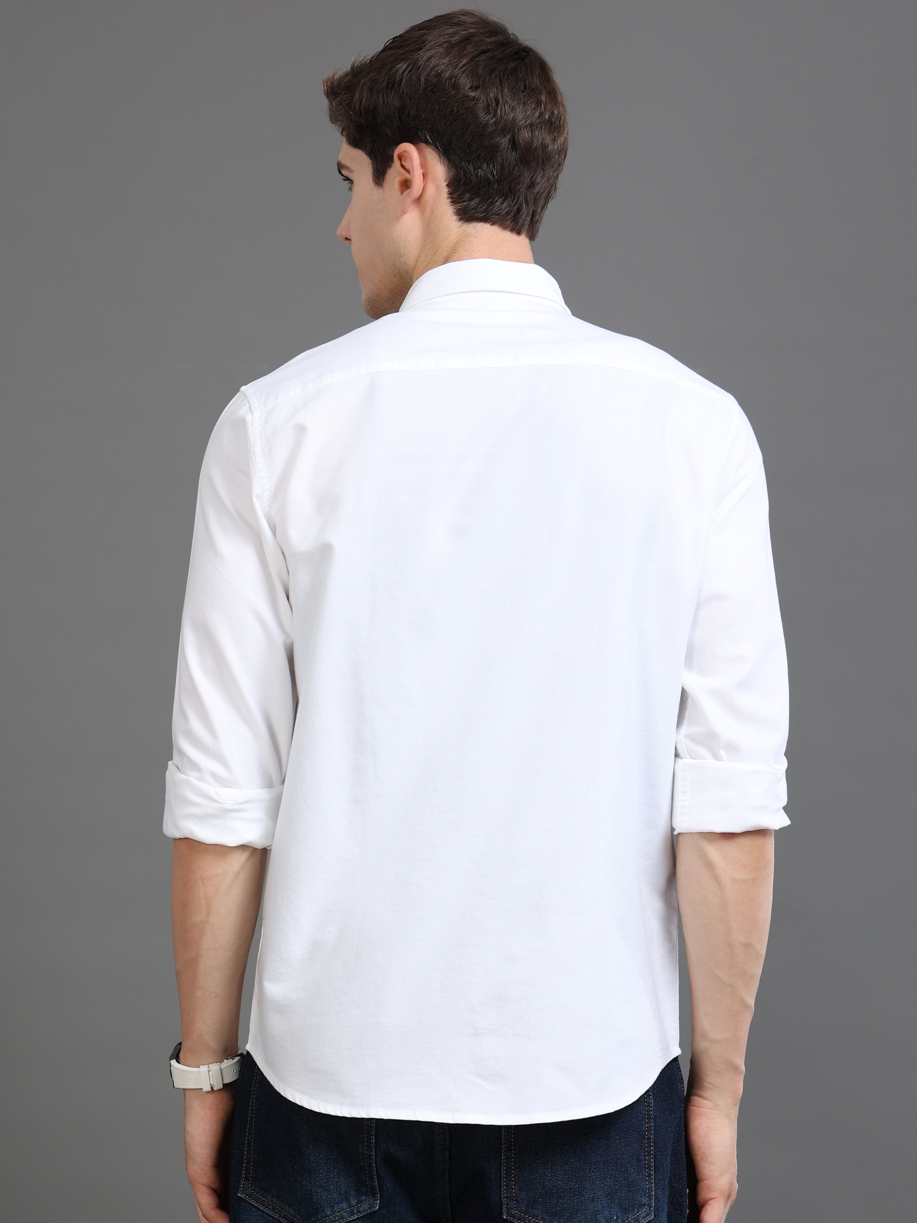 Men White Printed Shirt