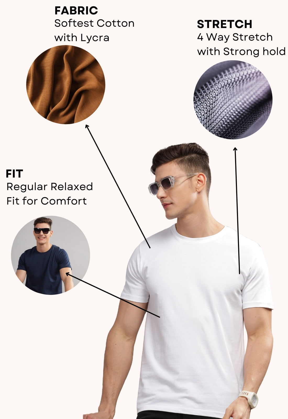 Men Blue Round Neck T Shirt