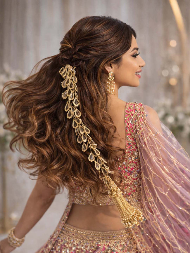 Gold Mirror Parandi with Tassel