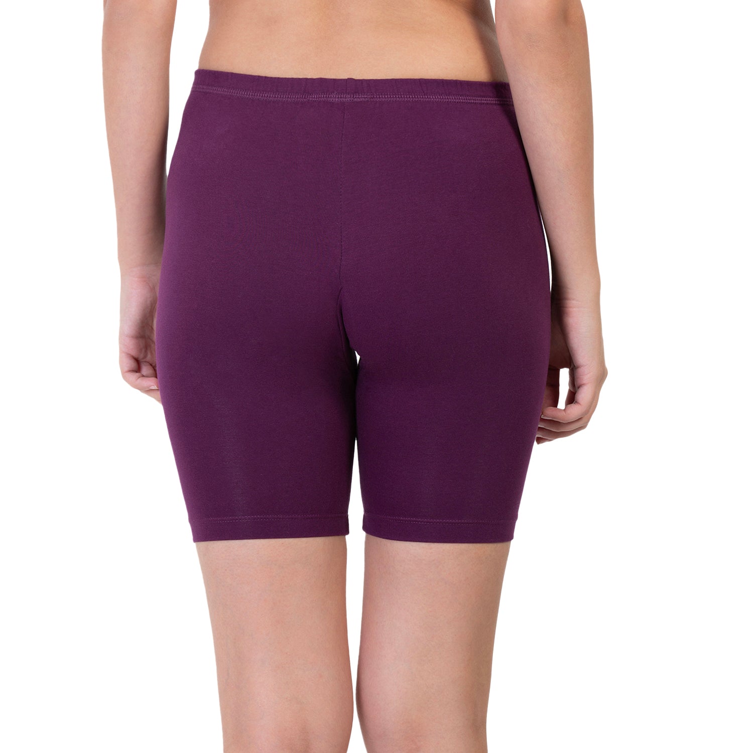 Women Purple Thigh Length Cycling Shorts