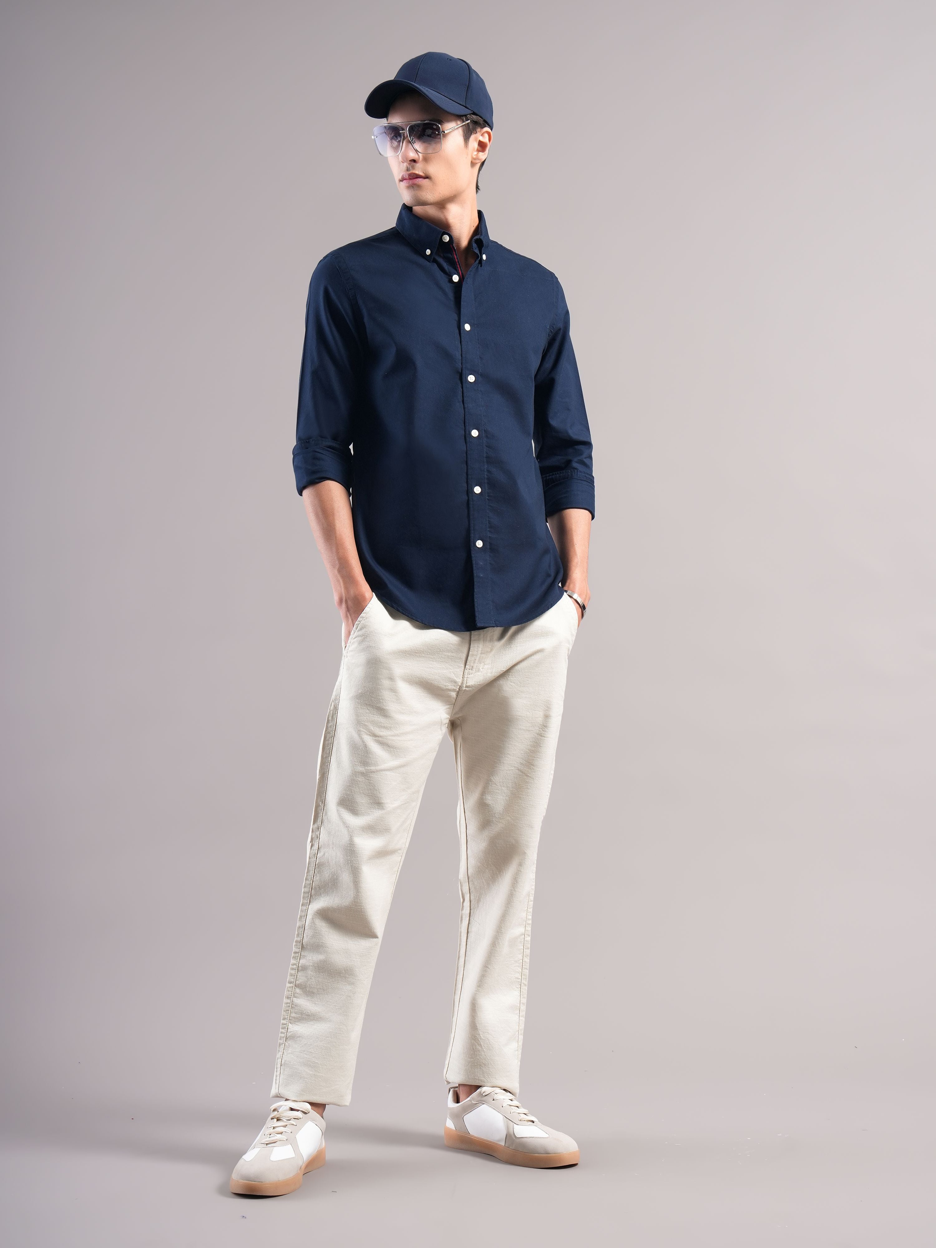 Men Navy Casual Shirt