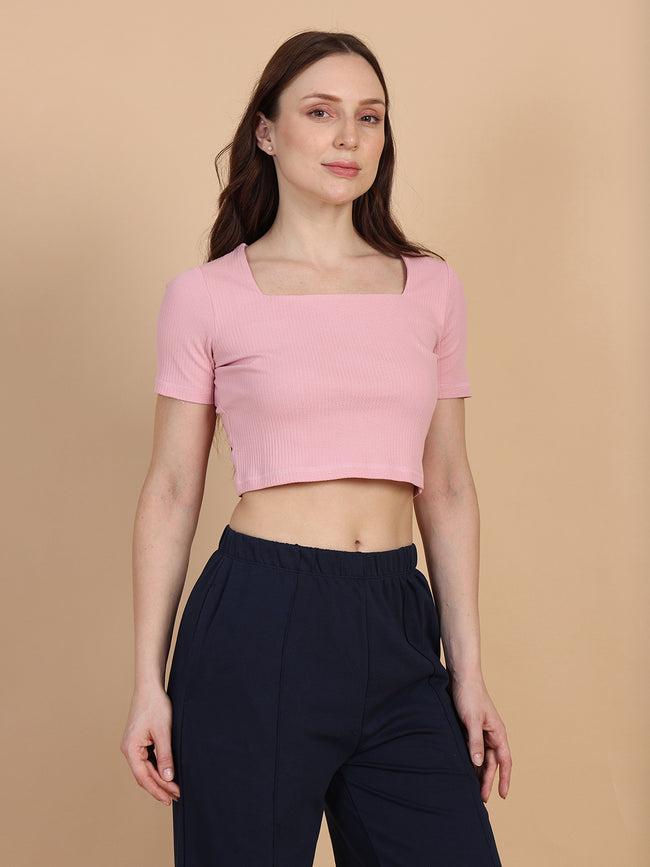 Women Mauve Crop Top