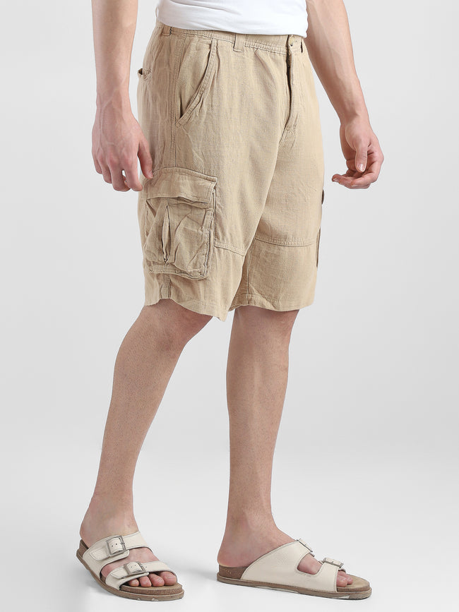 Men Khaki Cargo Shorts