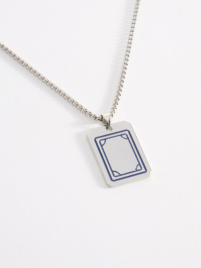 Men Mahjong Charm Pendent Chain With Lobster Closure