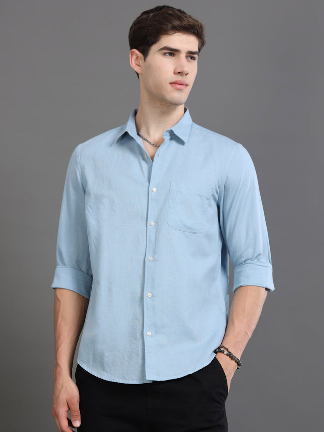 Men Blue Slim Fit Shirt