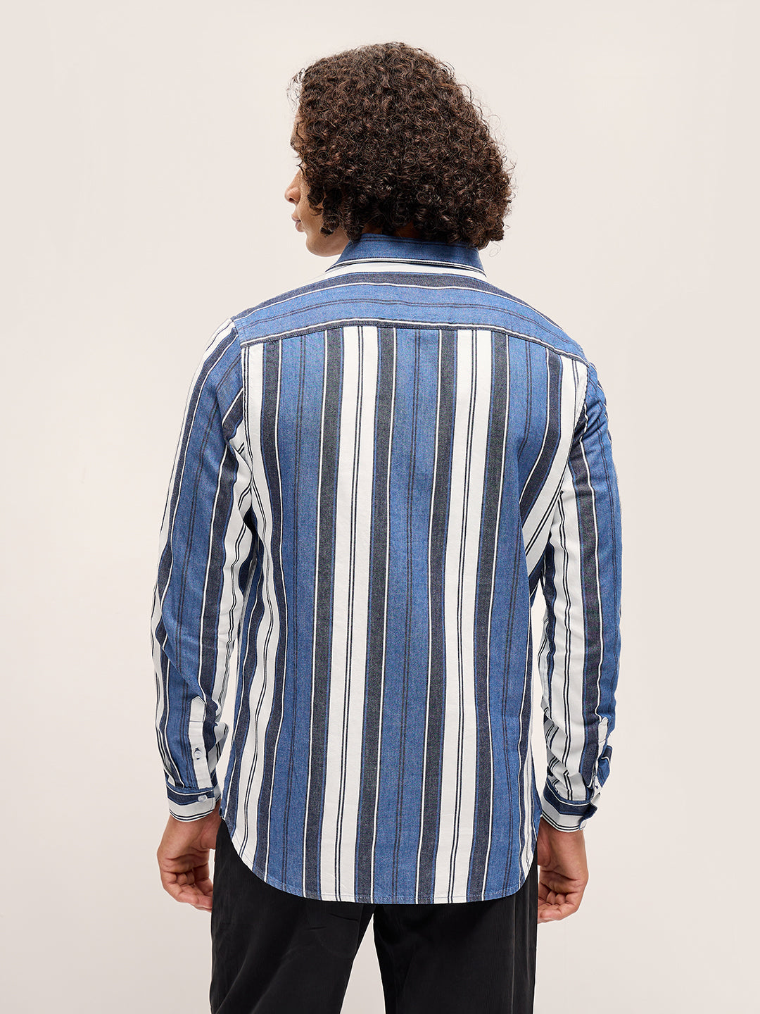 Men Multi-Color Stripe Slim Fit Casual Shirt