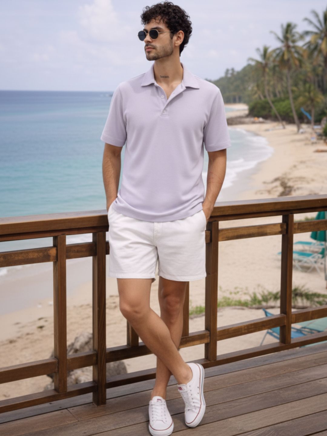 Men Cotton Polo Collar T-Shirt