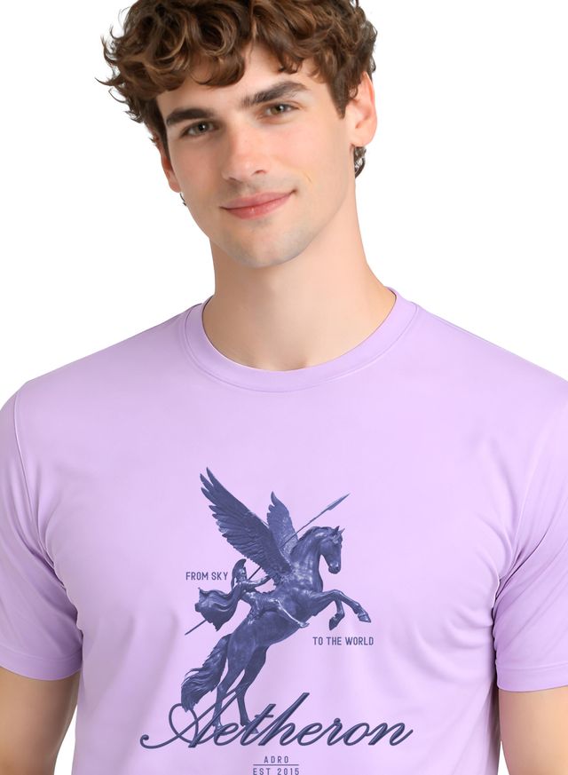 Men Lavender Graphic Printed T-Shirt