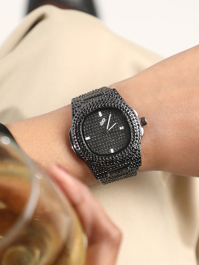 The Bijou Cirq Cushion Watch - Onyx Black