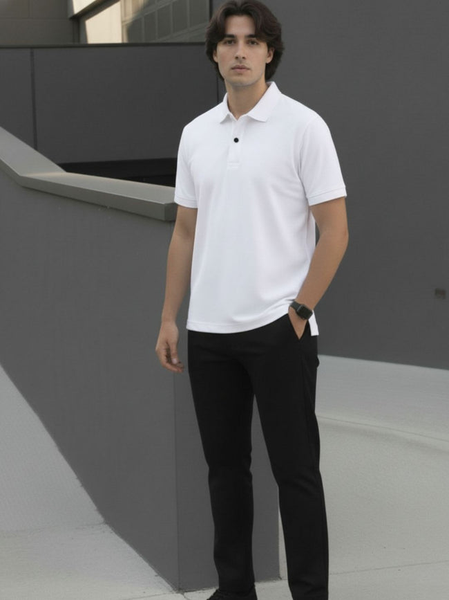 Men Cotton Polo Collar T-Shirt