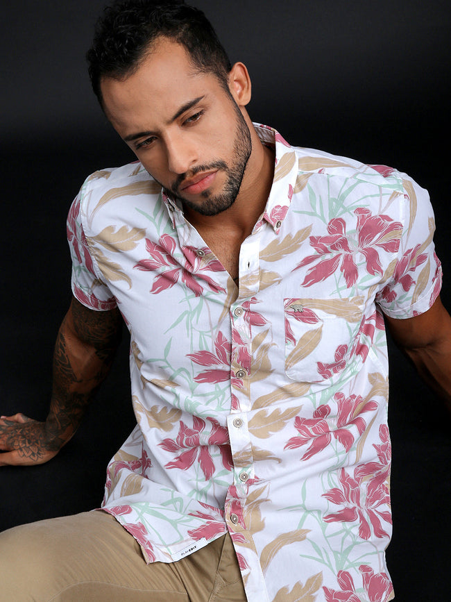 Men White Resort Shirt