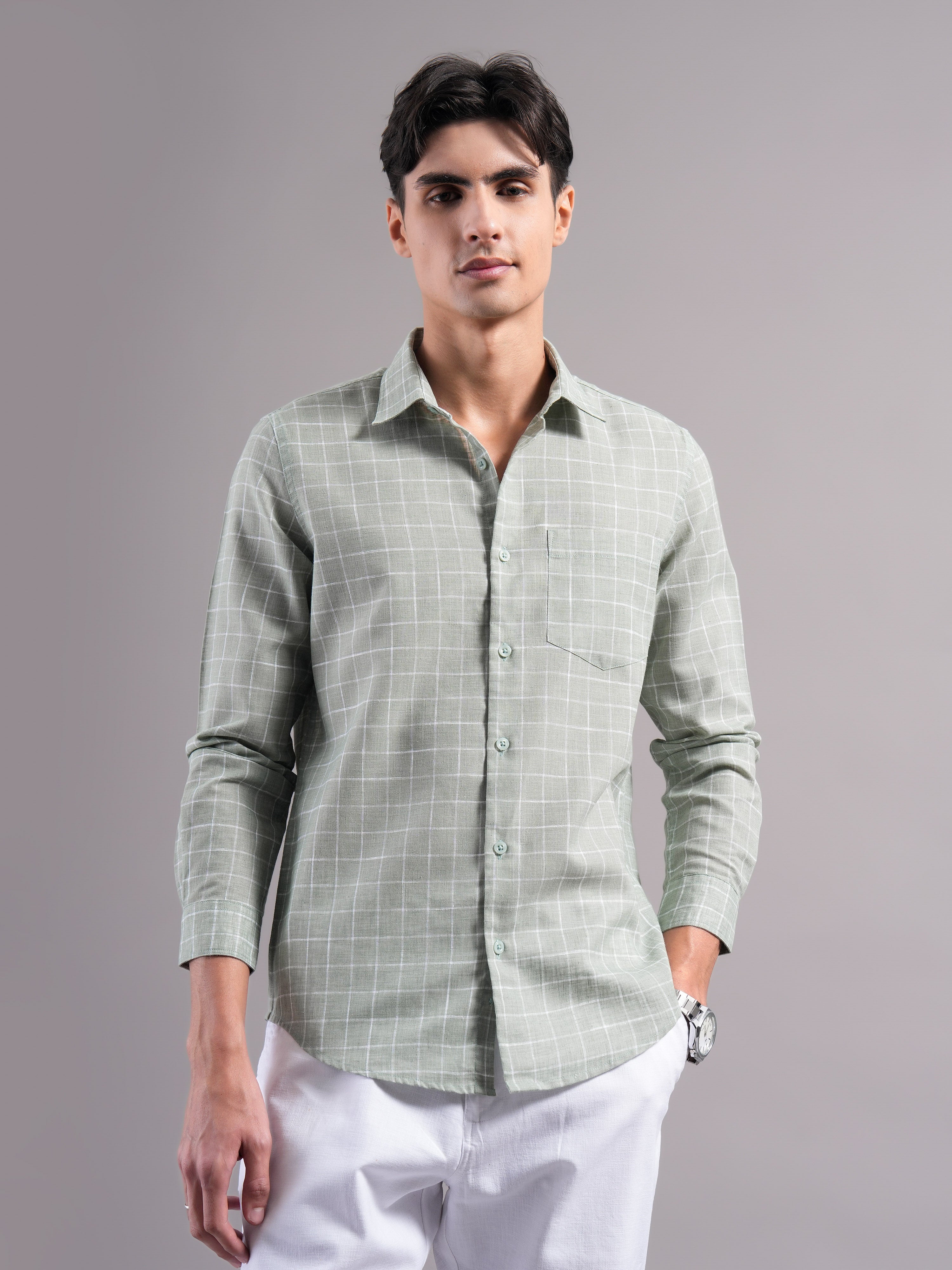 Men Polycotton Checked Shirts
