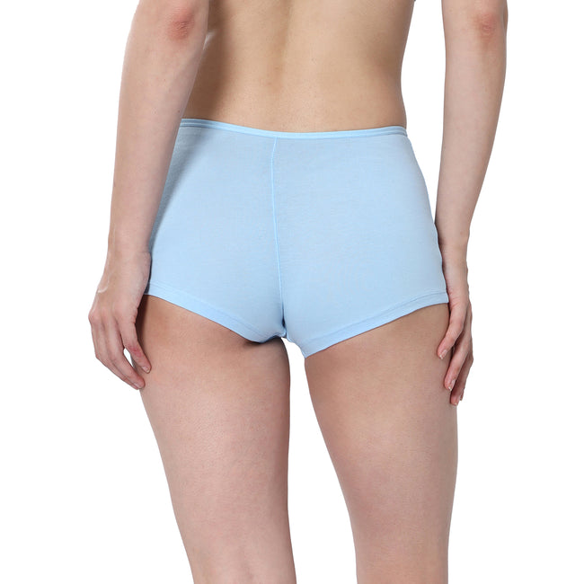 Women Blue Midrise Comfort Boyshorts
