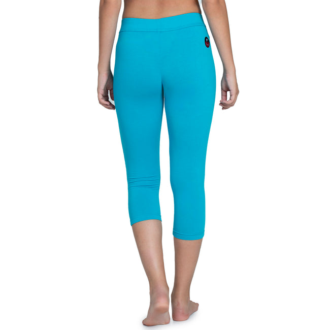 Women Blue 3/4th Length Capri
