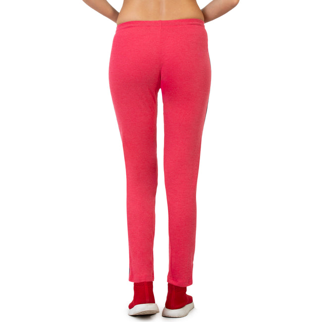 Women Red Ankle Length Track Pant