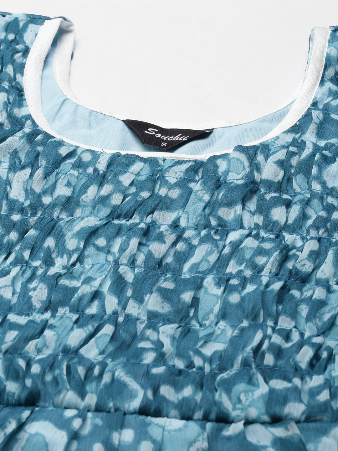 Women Blue Floral Chiffon Dress