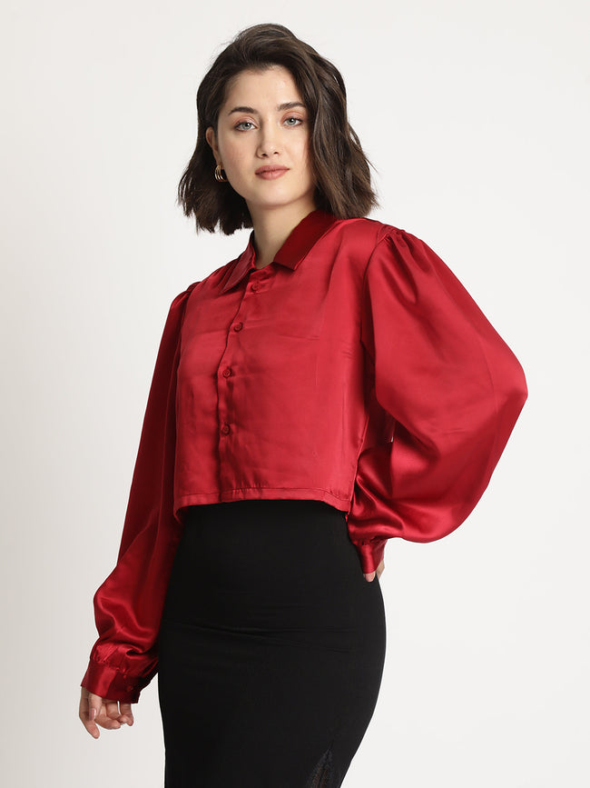 Women Cotton Shirt Style Satin Top