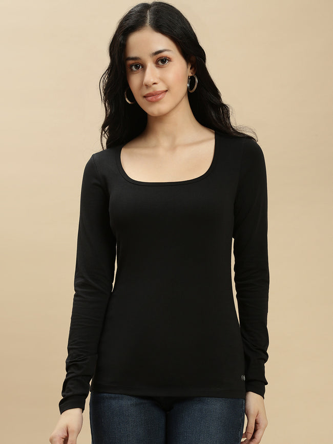 Women Black Full Sleeve Top