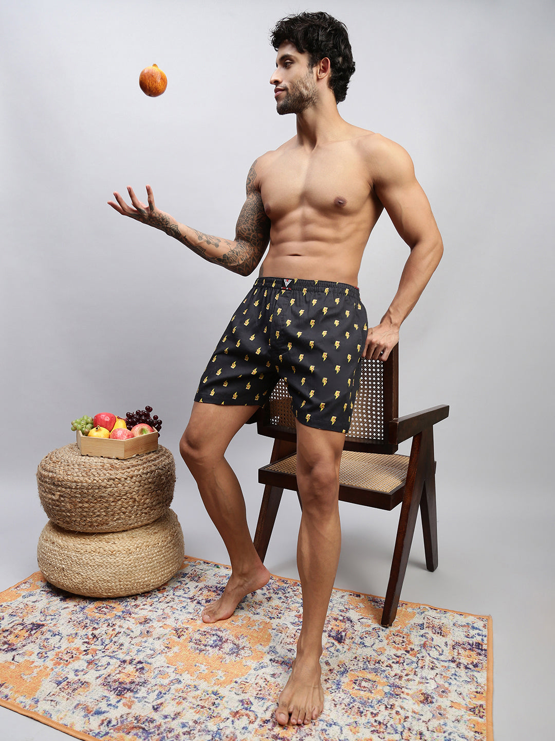 Men Pack of 2 Printed Cotton Boxer Shorts