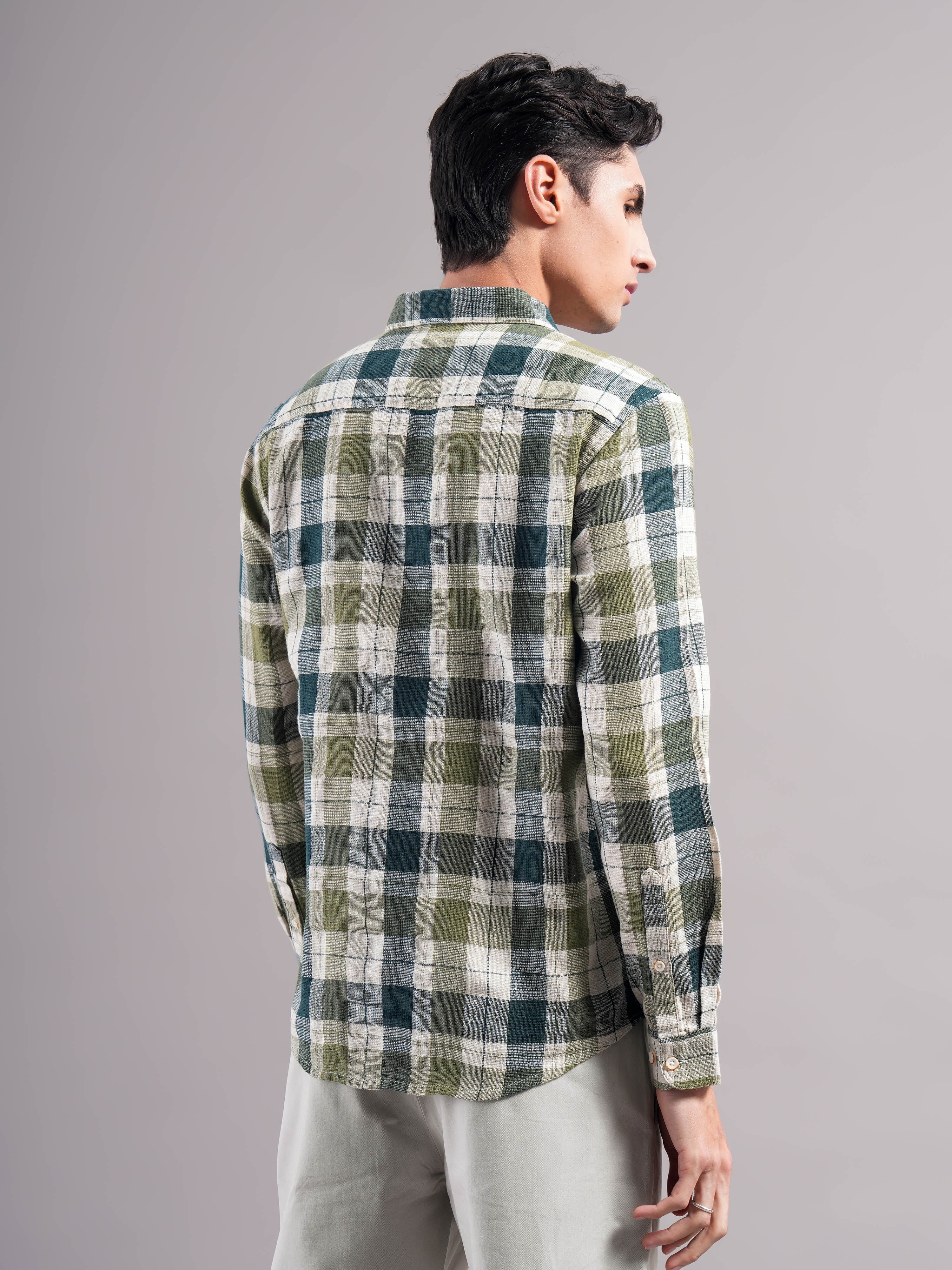 Men Cotton Checked Shirts