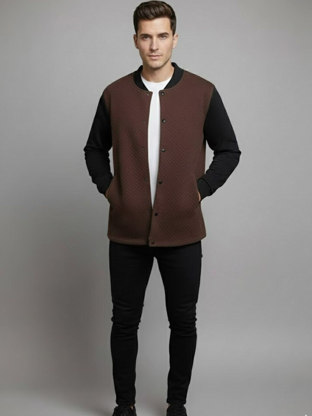 Men Colorblock Casual Jacket