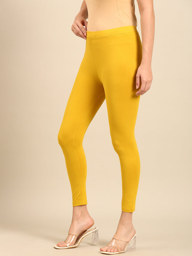 Women Yellow Casual Leggings