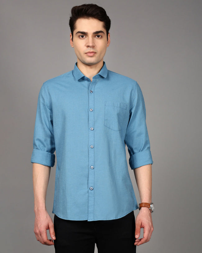 Men Blue Slim Fit Shirt