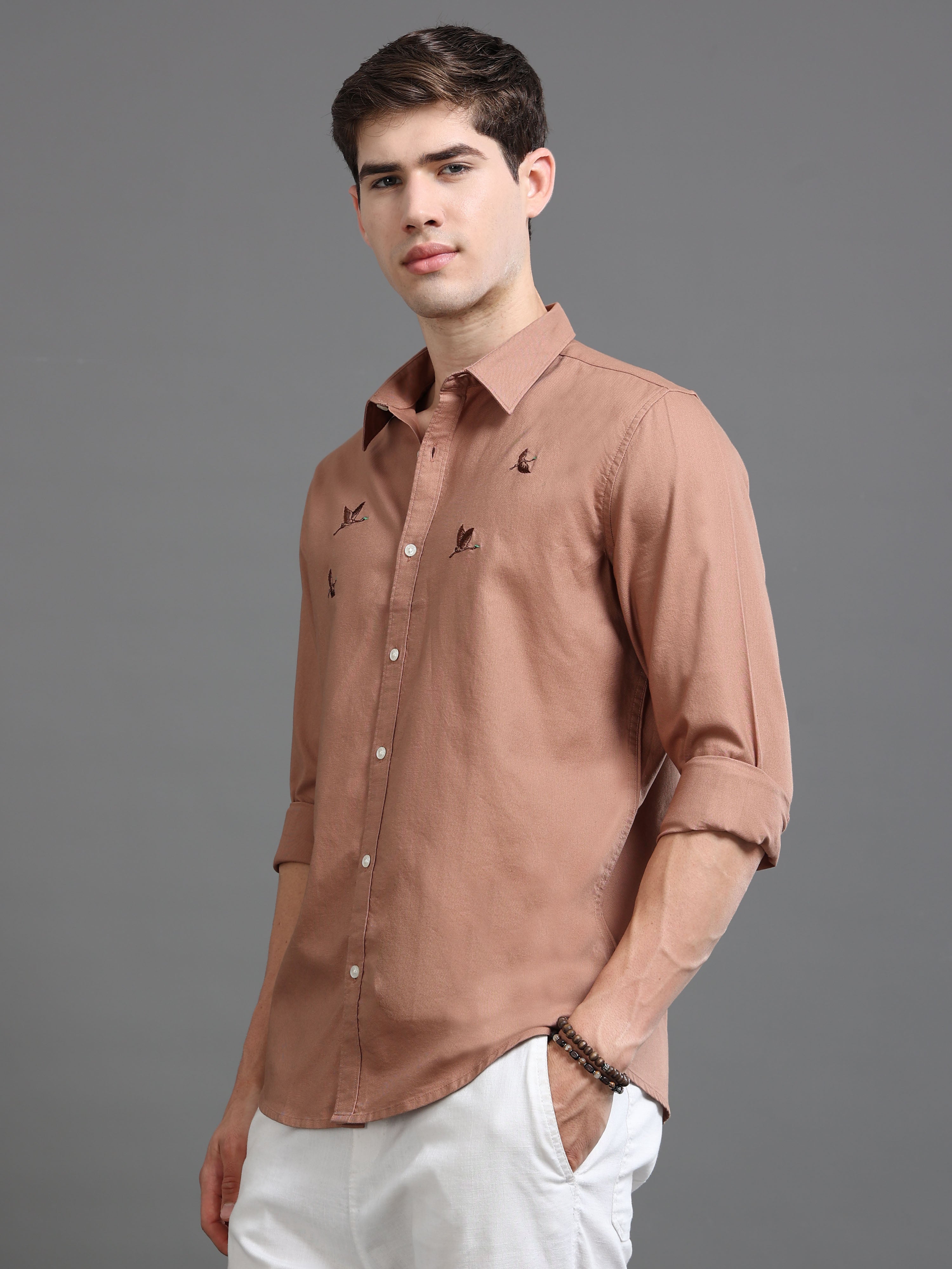 Men Brown Printed Shirt