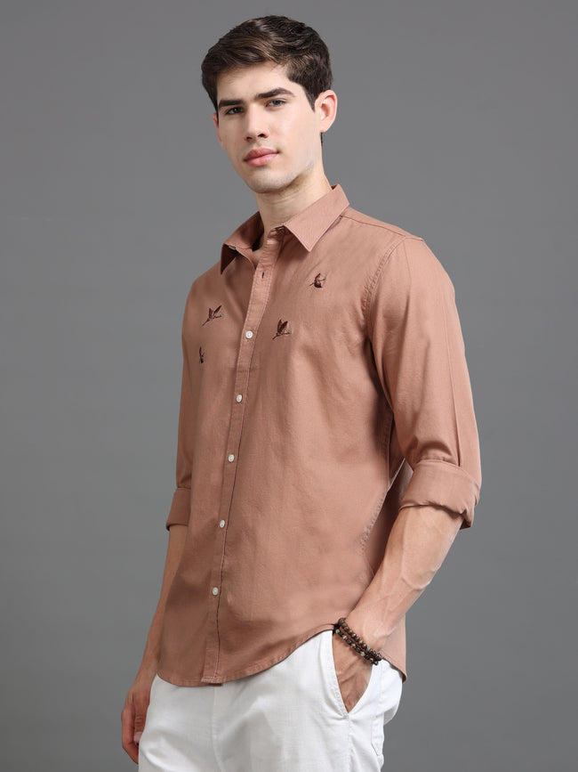 Men Brown Printed Shirt