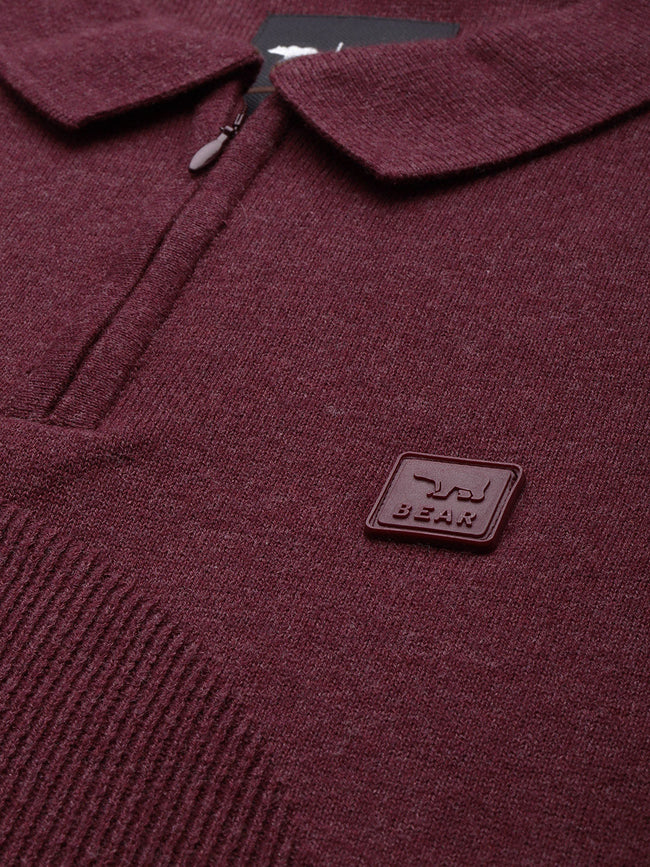 Men Ardor Edition Maroon Slim fit Pure Cotton Polo Collar T-shirt