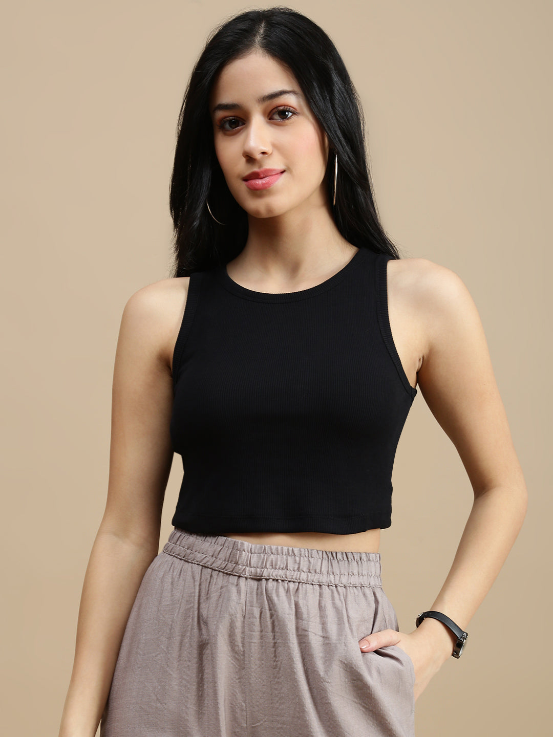 Women Black Casual Top